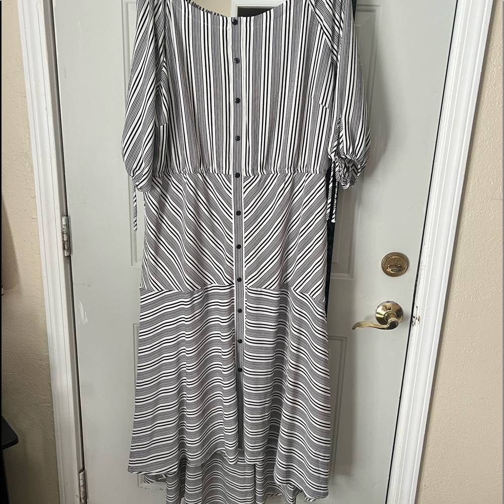 Lane Bryant striped black dress size 20